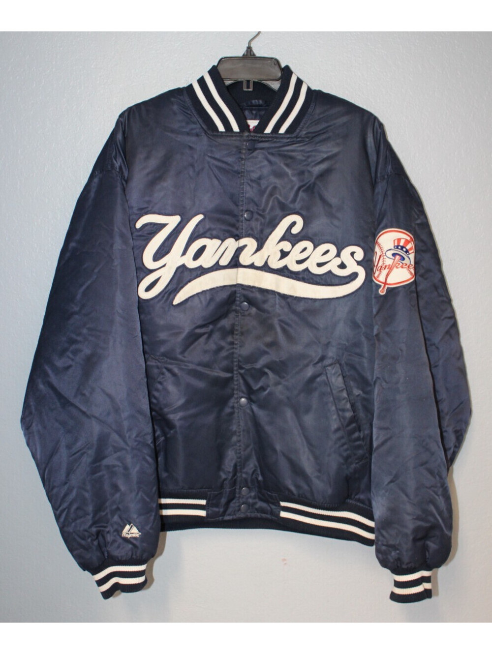 Majestic New York Yankees Satin Bomber Jacket  Authentic Collection XXL Vintage
